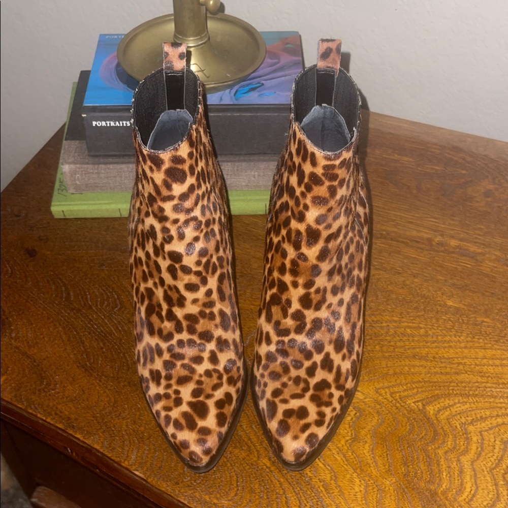 Marc Fisher Leopard Print Pointed-Toe Ankle Booties - Brown